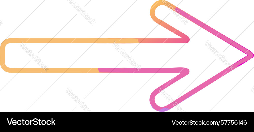 Gradient outline right arrow icon for ui vector image