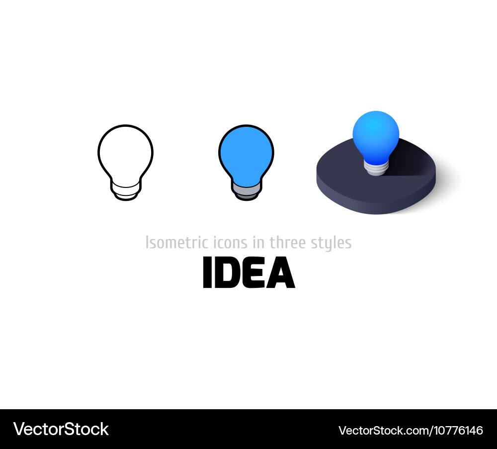 Idea icon in different style Vector Image