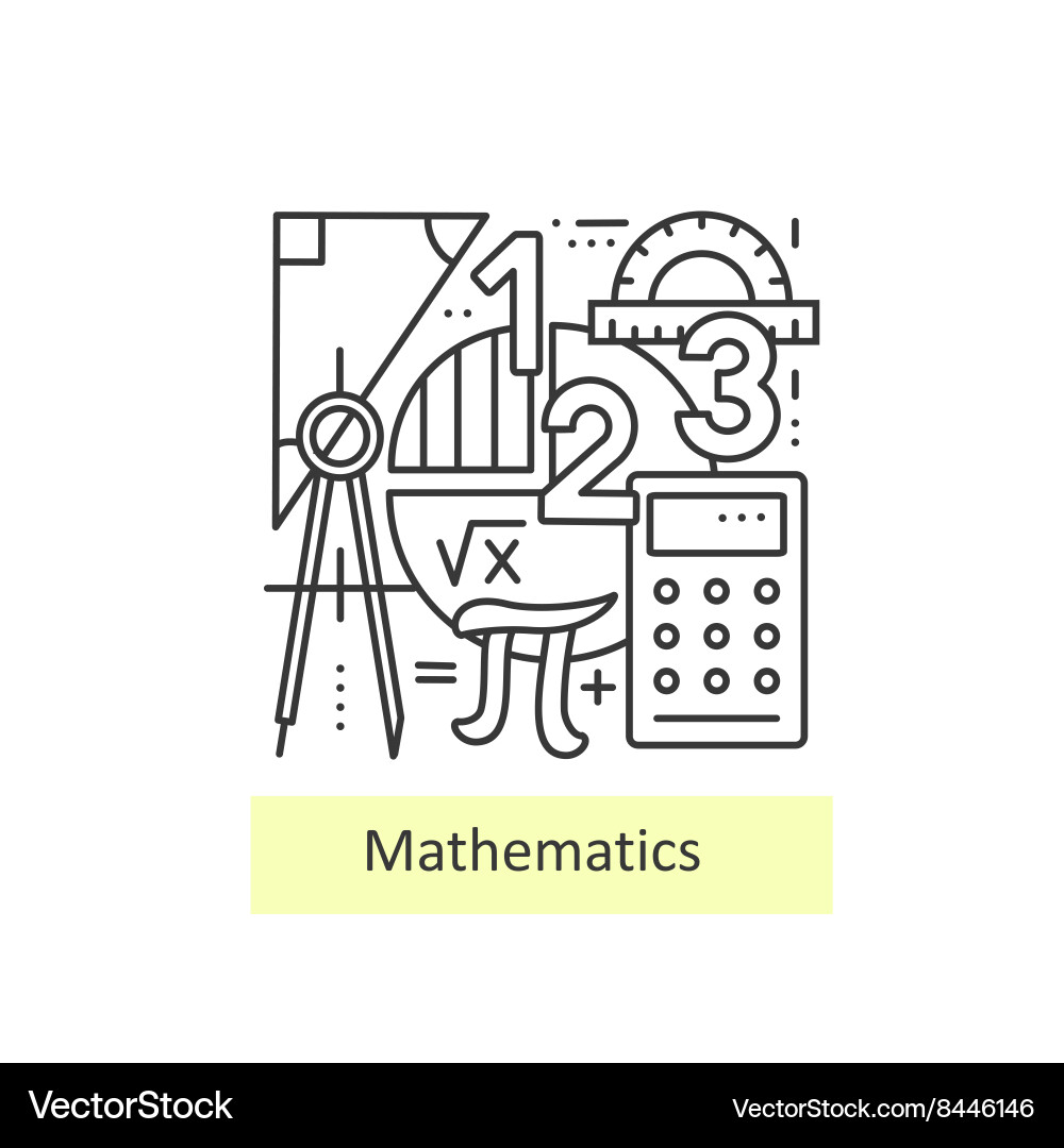 Mathematical Thin Line Icons Royalty Free Vector Image