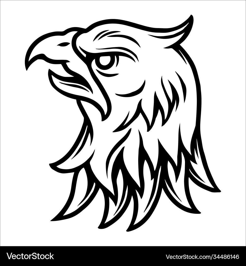 Tattoo concept strong eagle head Royalty Free Vector Image