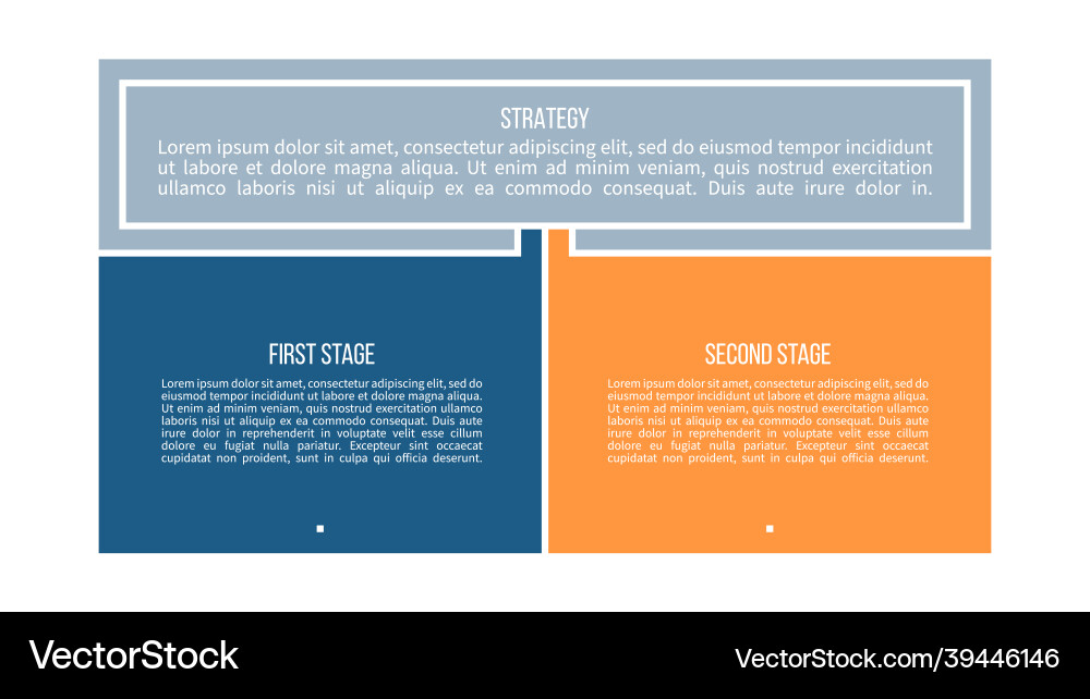 Two-Step Business Process Flow Chart Vector Image