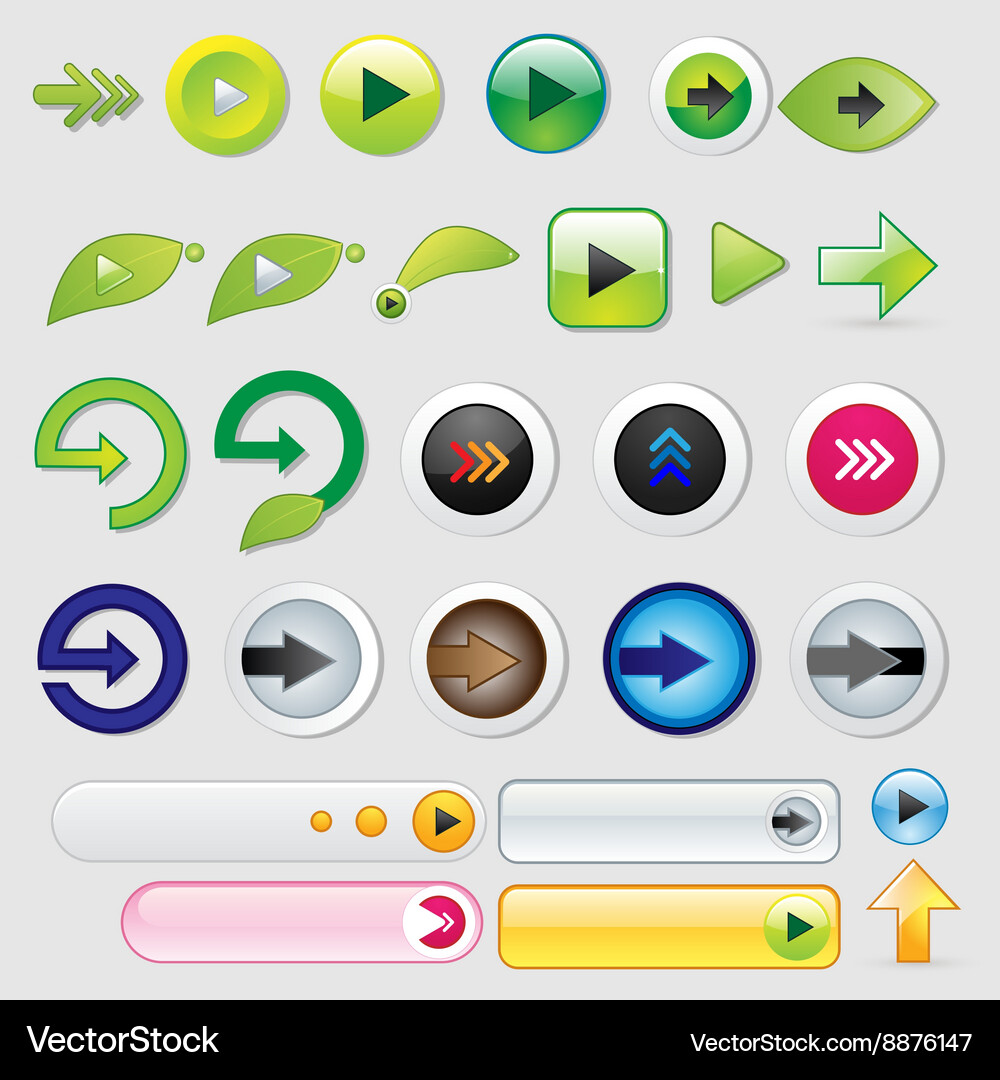 Arrow icons design set Vector Image