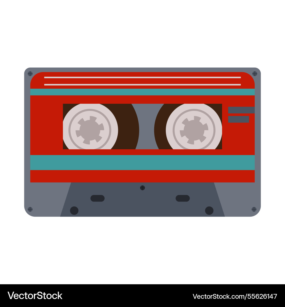 Audio cassette flat Royalty Free Vector Image - VectorStock