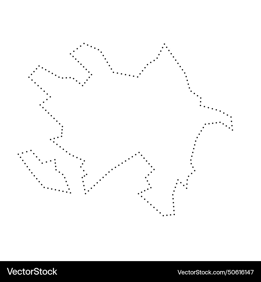 Azerbaijan Dotted Outline Map Royalty Free Vector Image