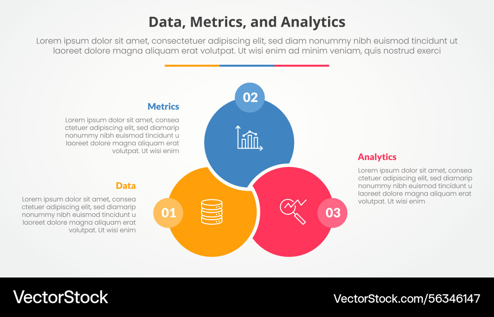 Data metrics and analytics infographic concept Vector Image