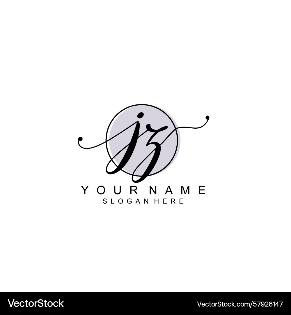 Handwriting logo concepts with initial jz Vector Image