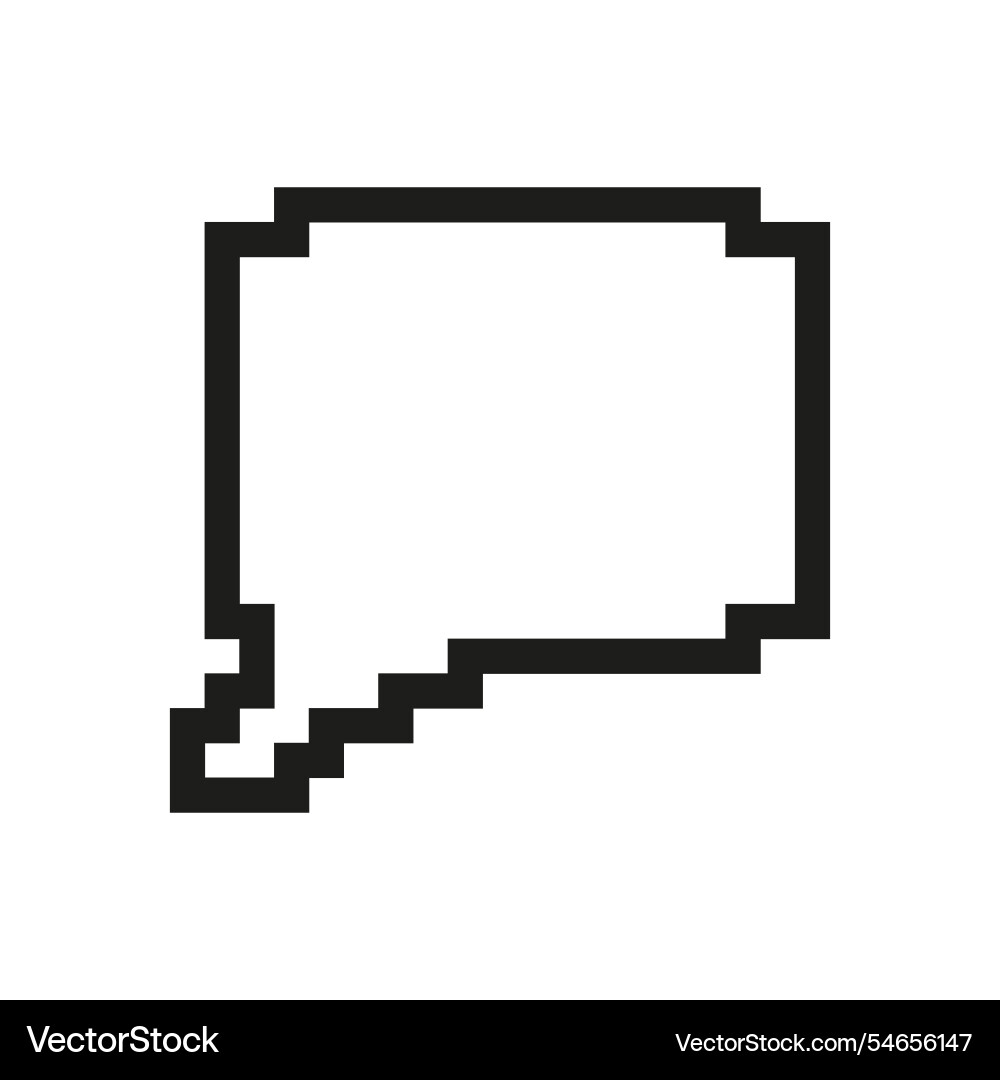Pixelated speech bubble symbol of message Vector Image