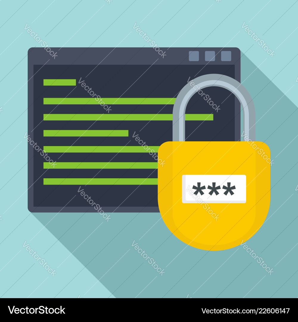 Secured program icon flat style Secured program icon flat style vector image