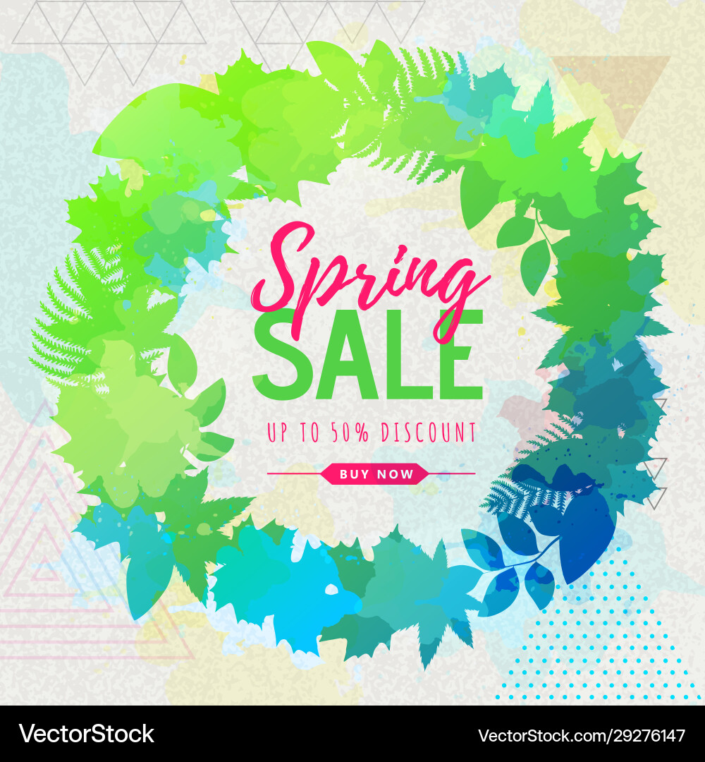 Spring big sale watercolor poster Spring big sale watercolor poster vector image