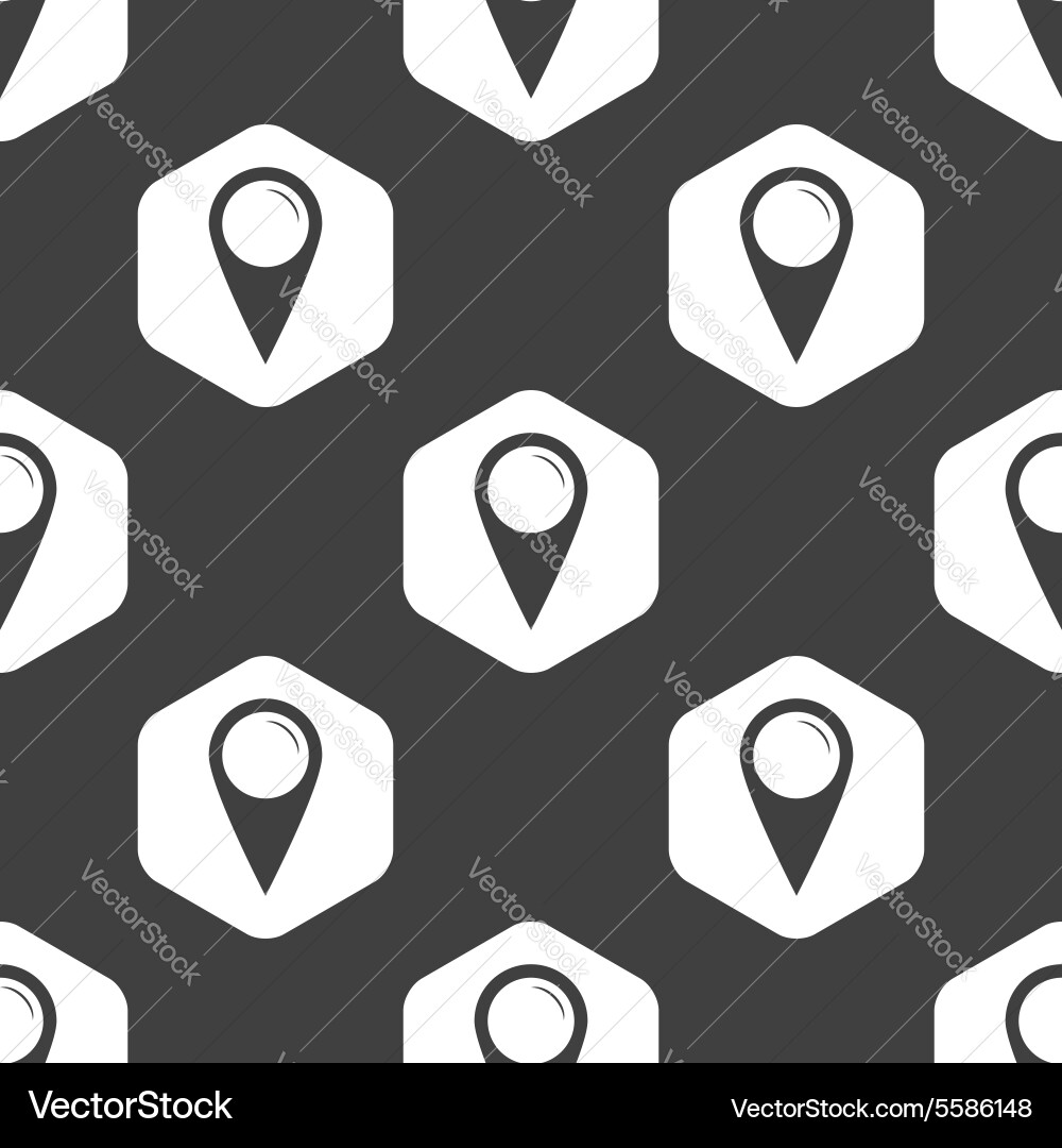 Black hexagon map marker pattern vector image