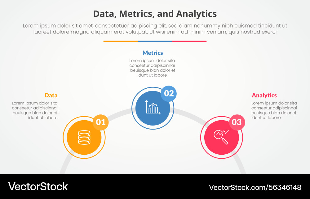 Data metrics and analytics infographic concept Vector Image