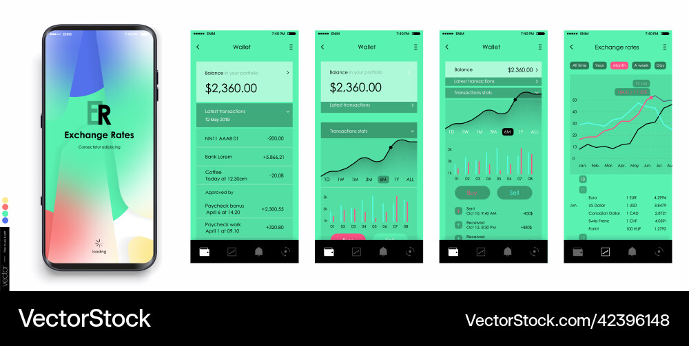 Design einer mobilen Anwendung und Website ui set Design einer mobilen Anwendung und Website ui set vektorbild