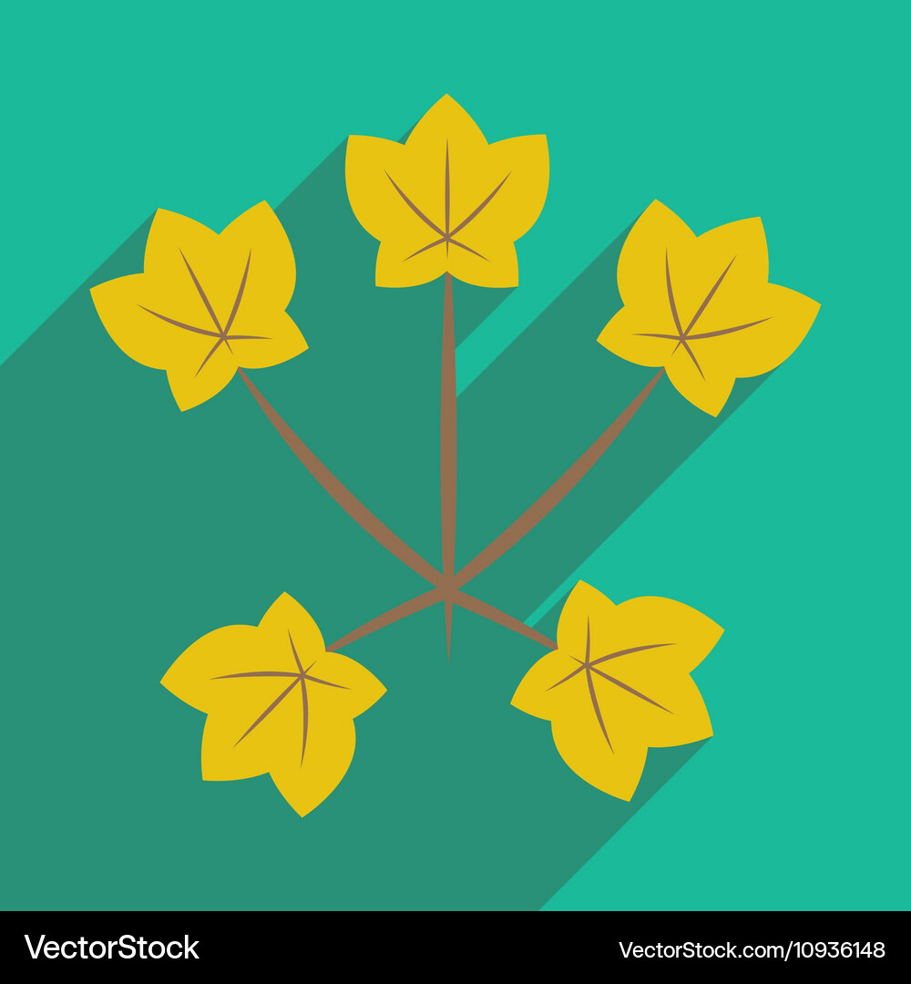Flat with shadow icon and mobile application maple Vector Image