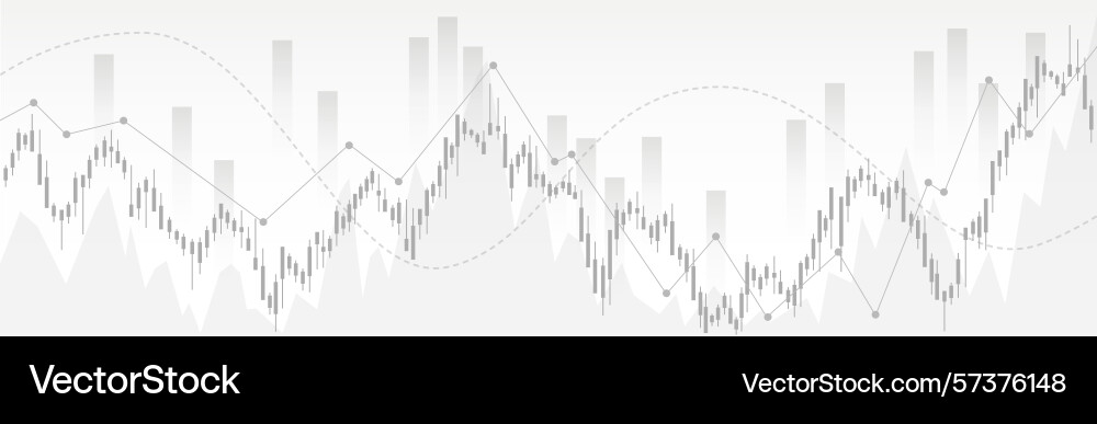 Line chart and candlestick abstract gradient Vector Image