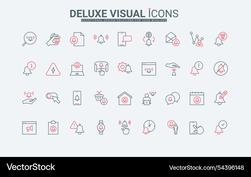 Mobile Notifications & Alerts Icon Set Vector Image
