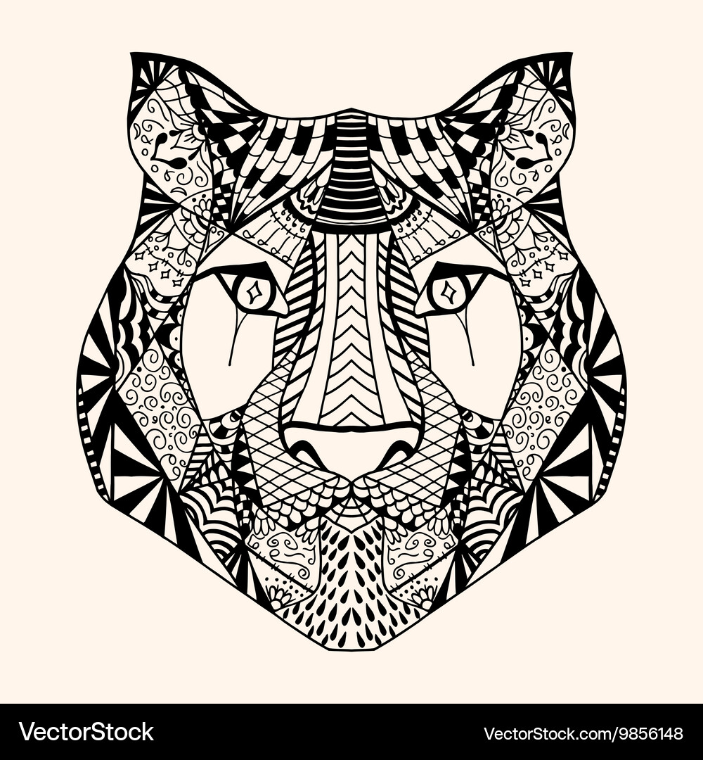 Tiger with abstract pattern Vector Image