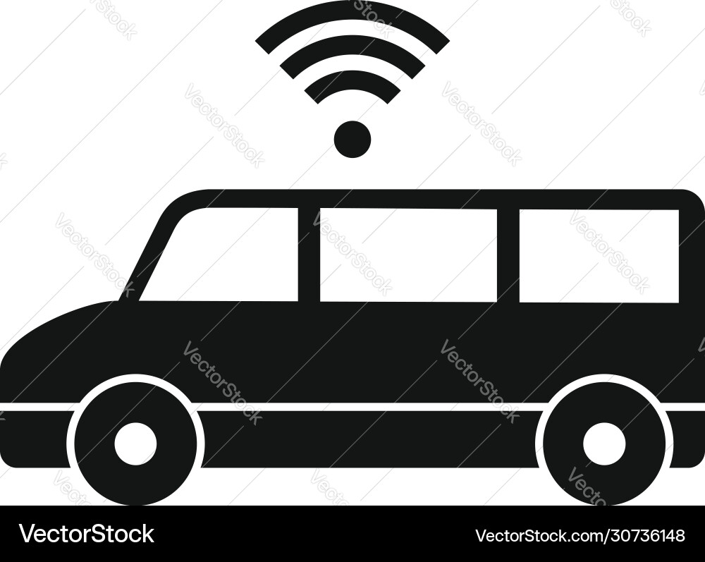 Van wifi icon simple style Van wifi icon simple style vector image