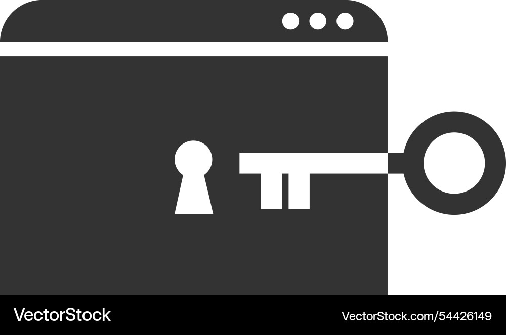 Cyber security black icon key open private access Cyber security black icon key open private access vector image