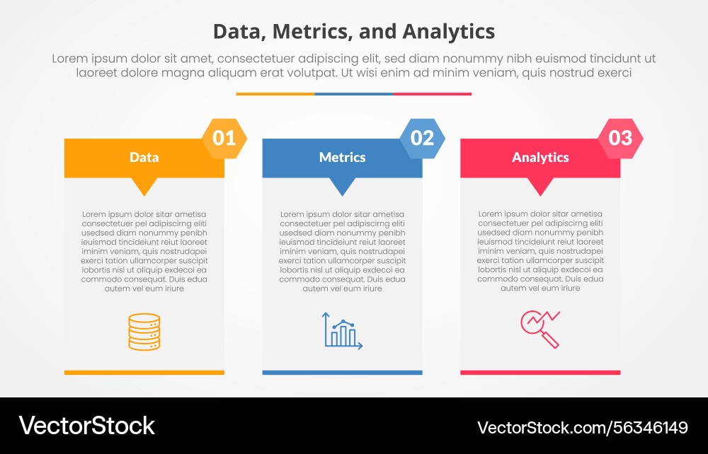 Data metrics and analytics infographic concept vector image