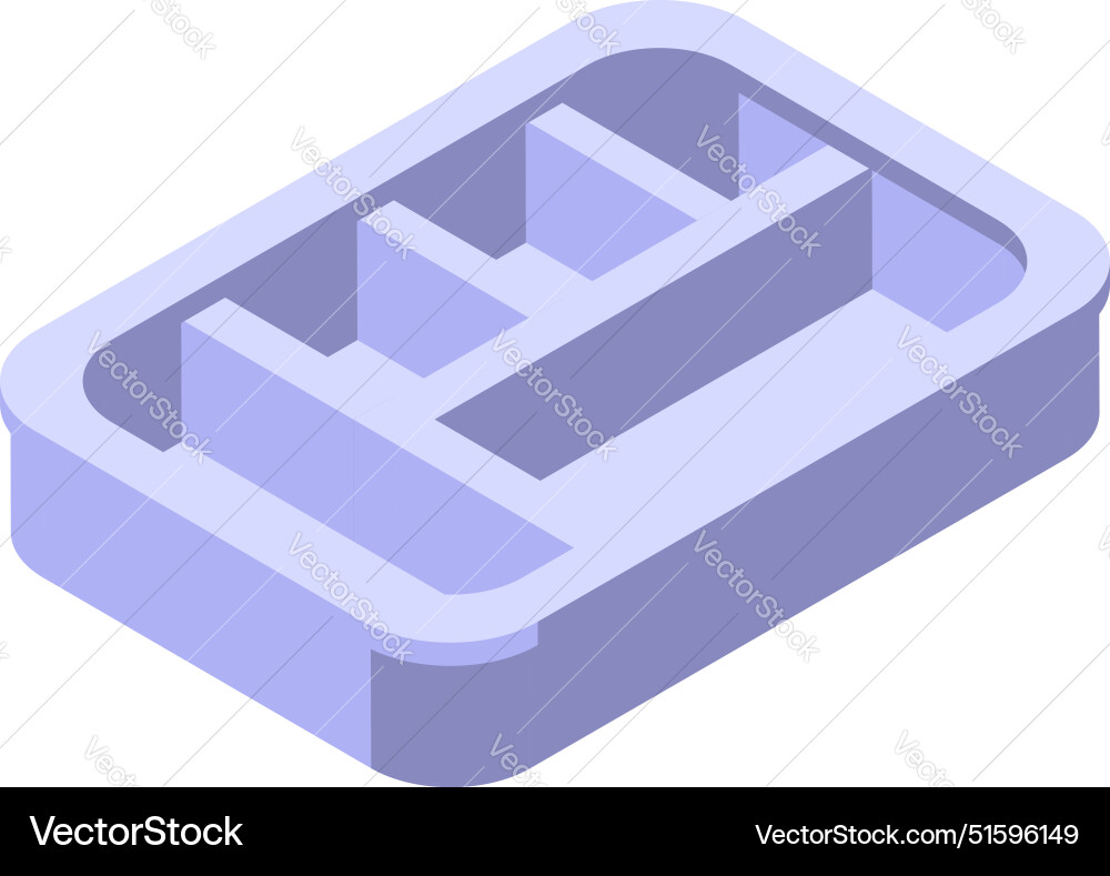 Empty plastic container with partitions organizing Empty plastic container with partitions organizing Vector Image