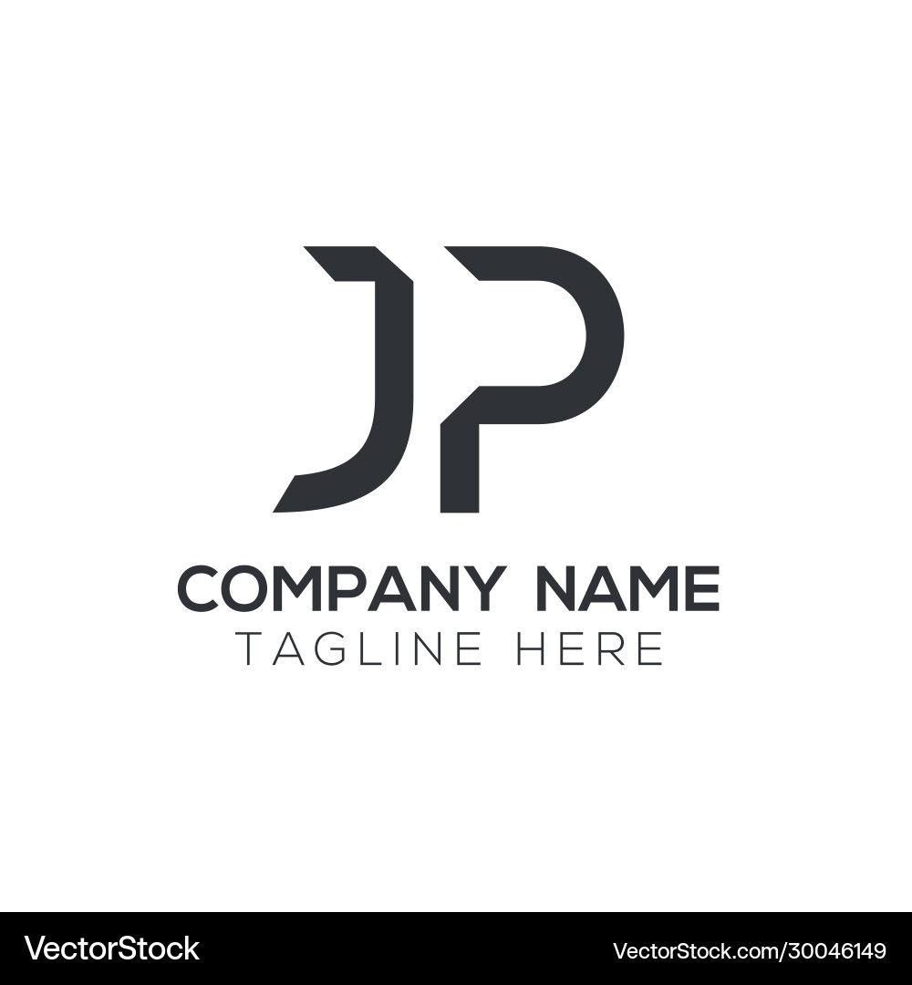 Kreativer Buchstabe jp Logo Design Vorlage Kreativer Buchstabe jp Logo Design Vorlage vektorbild