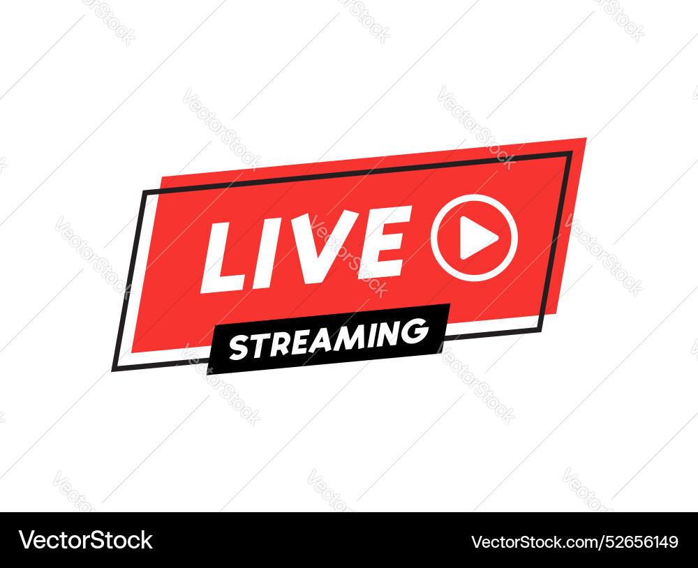 Live stream button icon in flat style webinar Live stream button icon in flat style webinar Vector Image