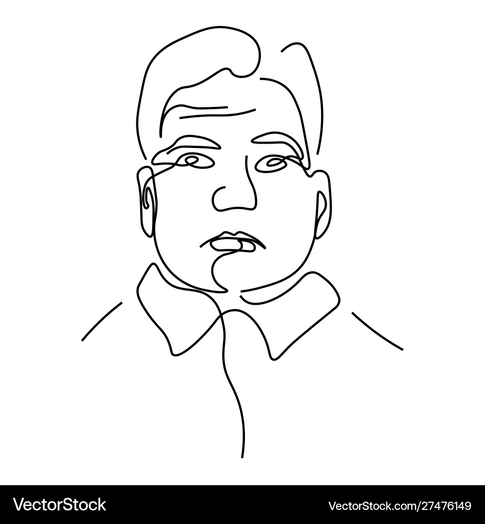 Man Linear Portrait vector image