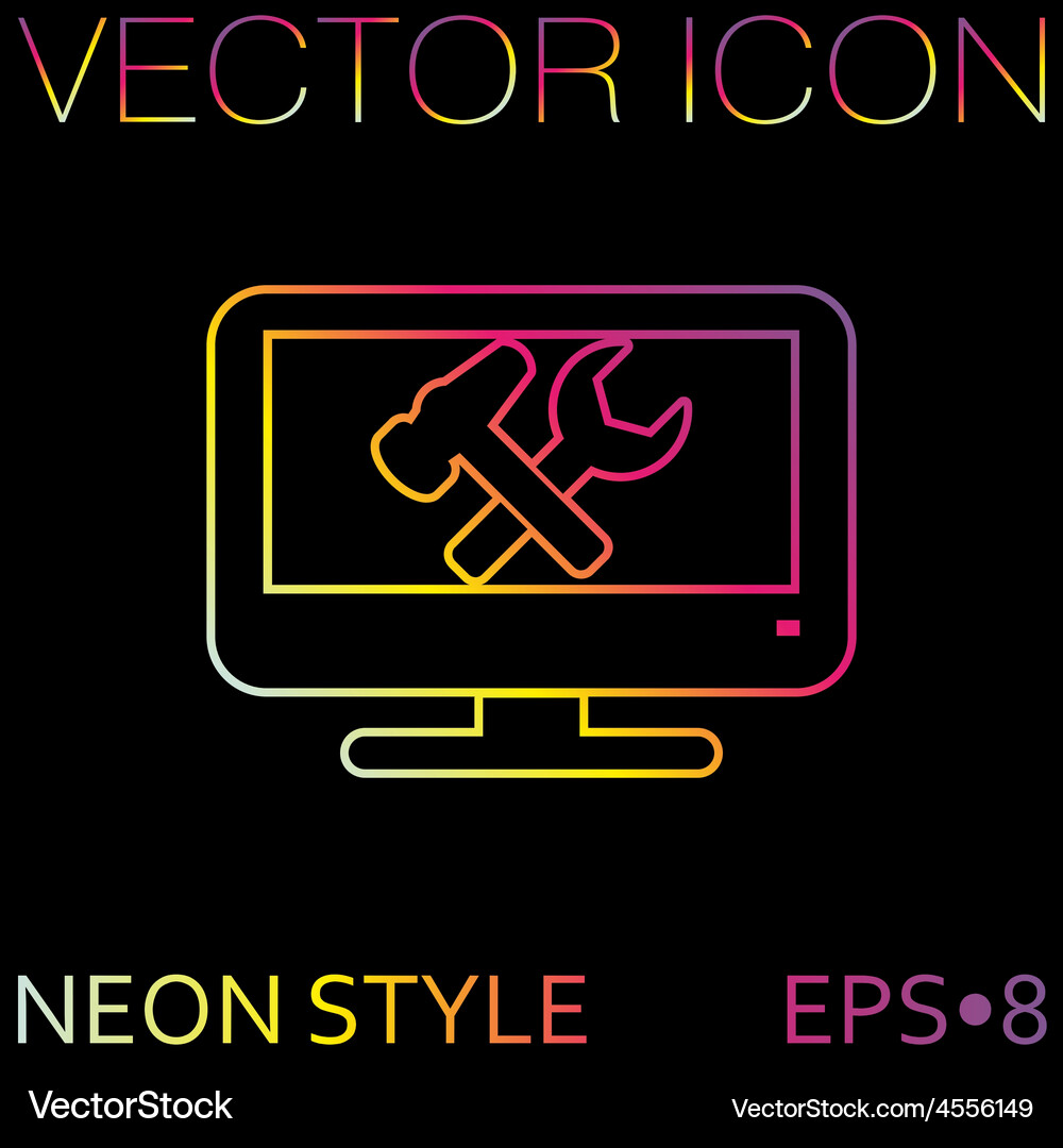 Monitor symbol settings icon computer Vector Image