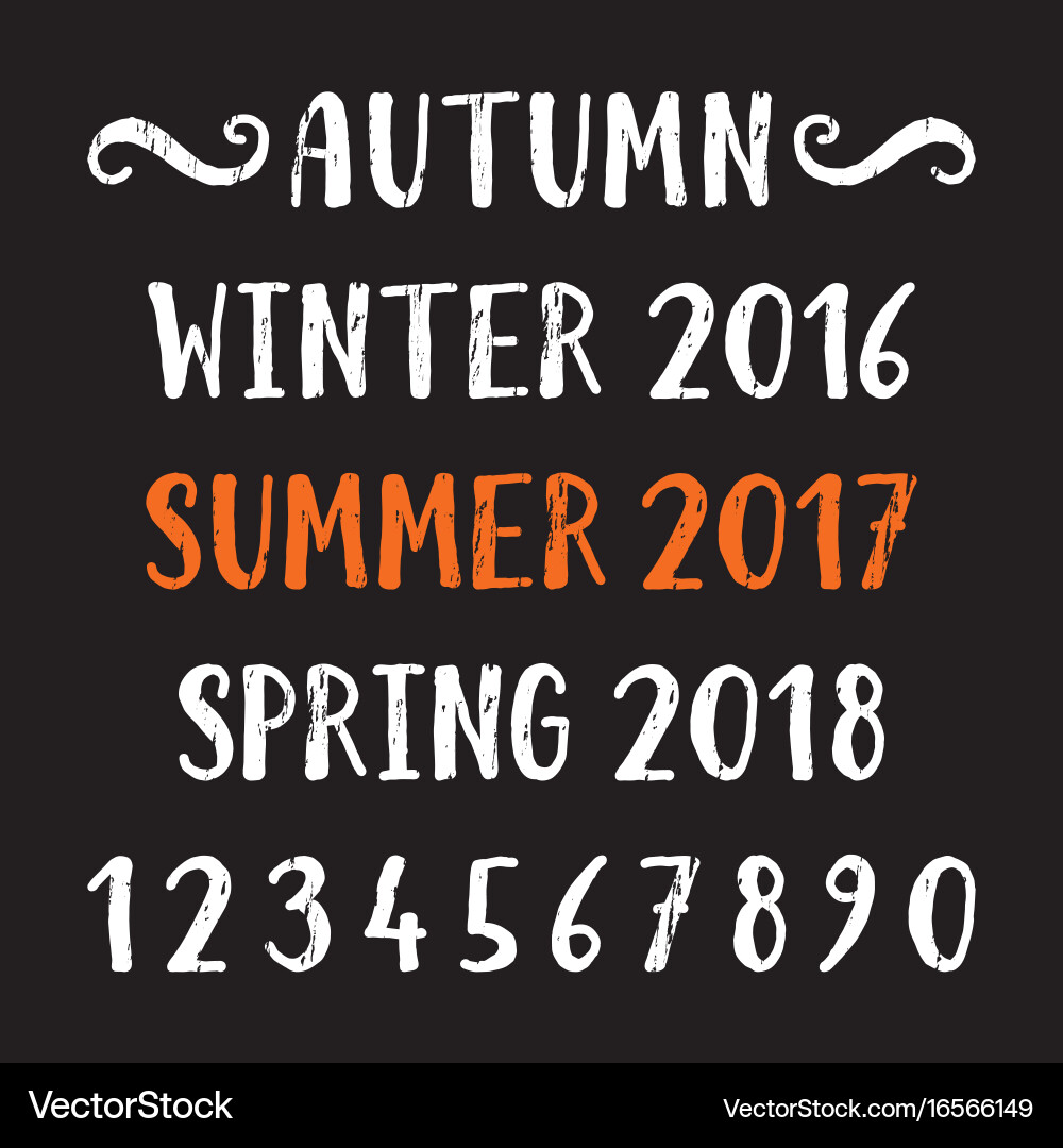 Seasonal Lettering - Four Seasons Vector Image