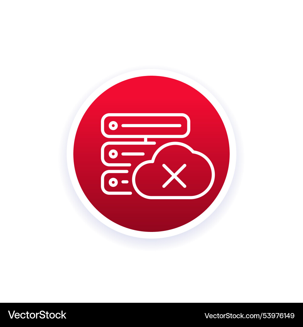 Server offline icon with a cloud line vector image