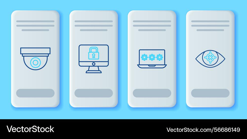 Set line lock on monitor laptop with password Set line lock on monitor laptop with password vector image