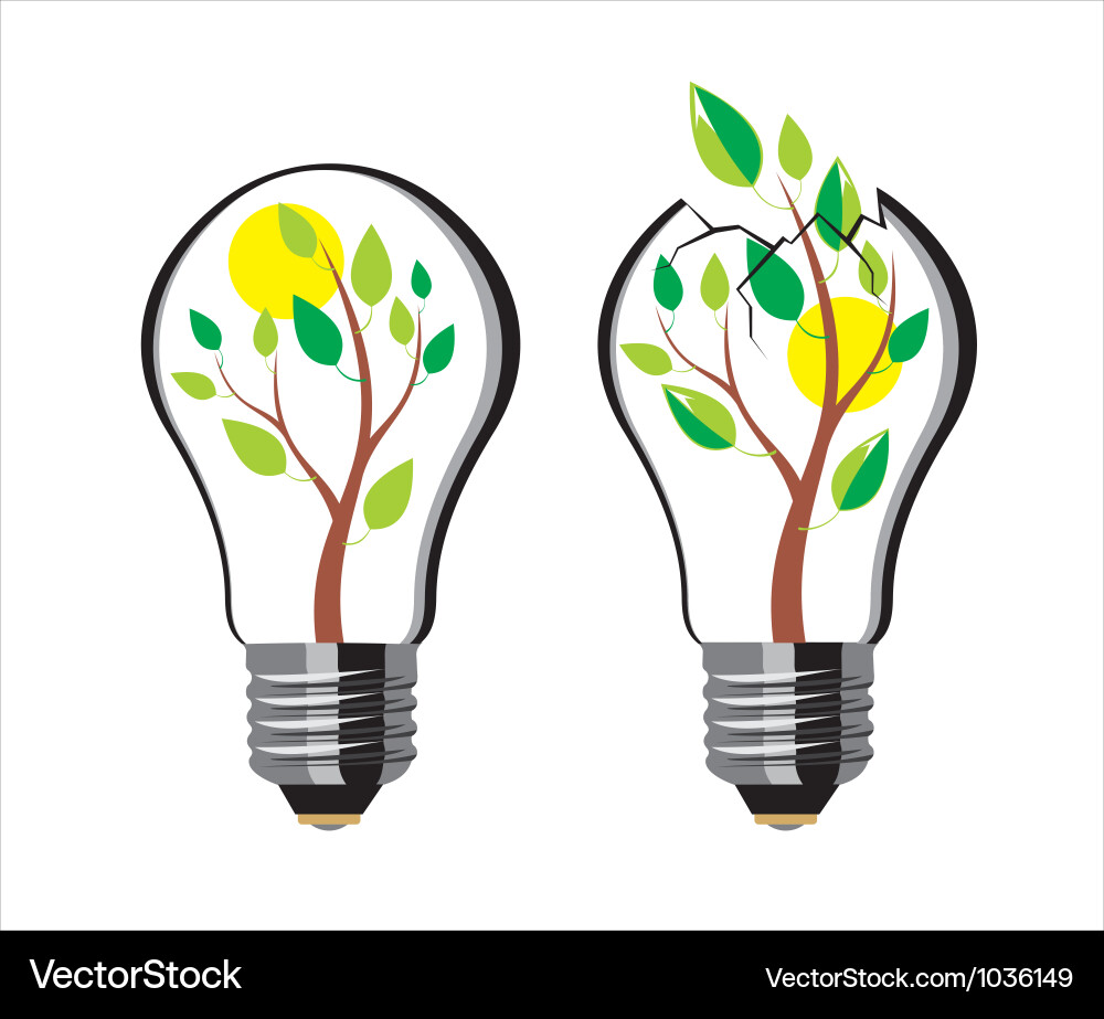 Tree Bursting from Lightbulb vector image