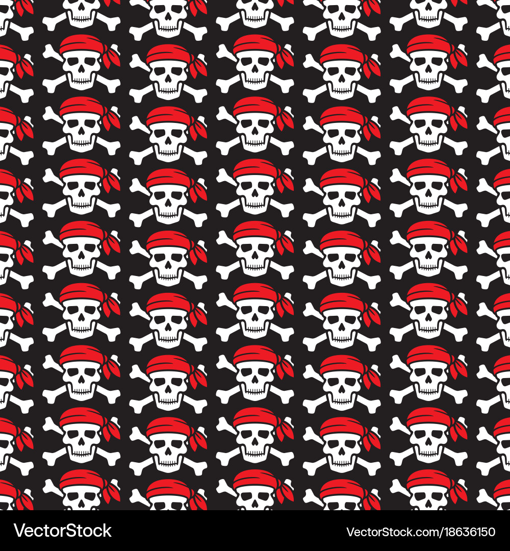 Background pattern with pirate skull Vector Image