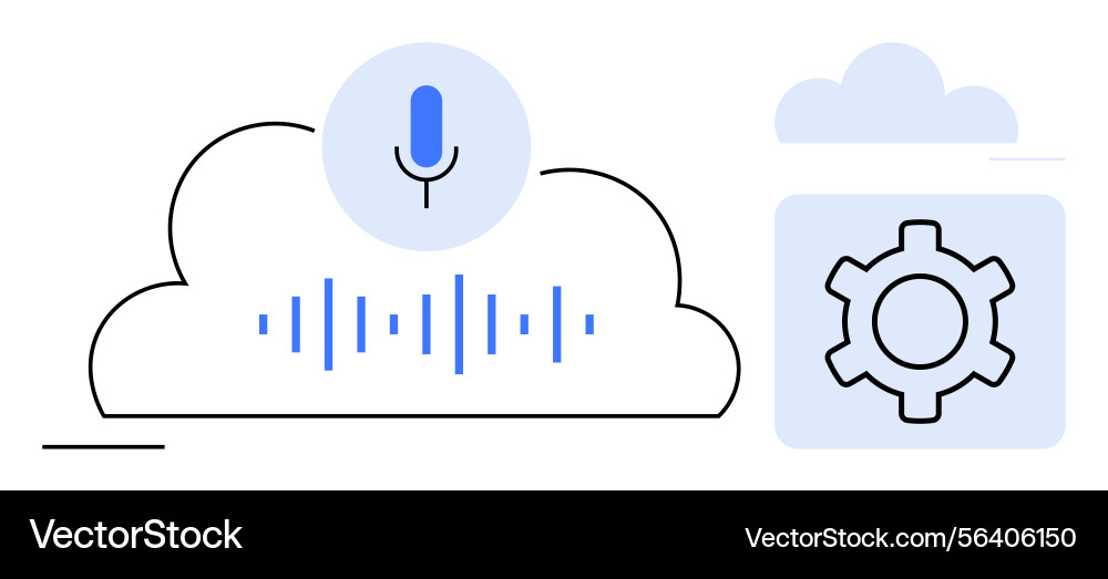 Cloud-based voice recognition and processing Cloud-based voice recognition and processing vector image