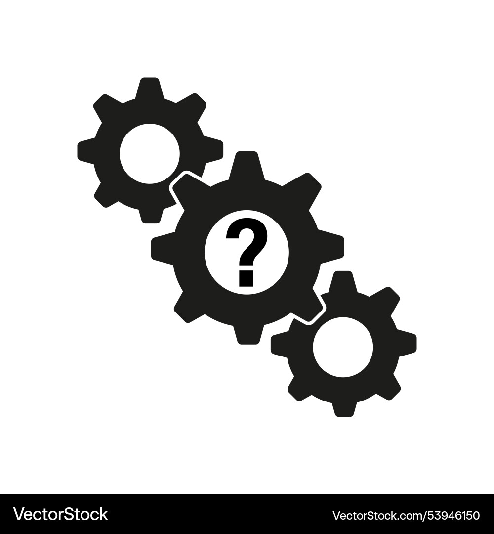 Gear with question problem-solving icon Gear with question problem-solving icon vector image