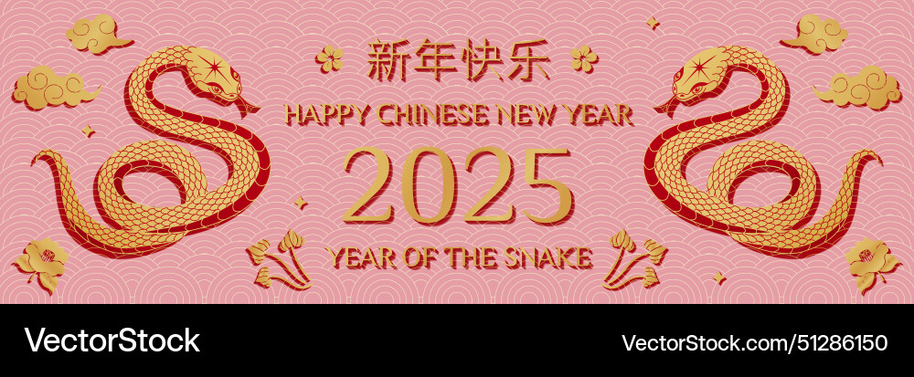 Happy chinese new year 2025 festive banner Happy chinese new year 2025 festive banner vector image