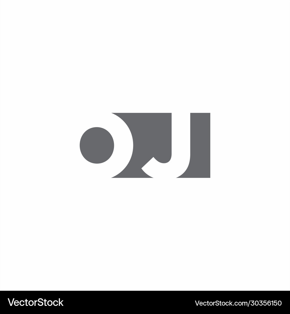 Oj logo monogram with negative space style design vector image