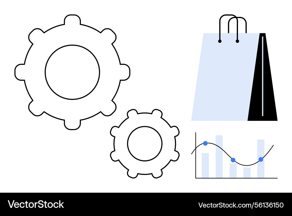 Online shopping optimization with analytics Online shopping optimization with analytics vector image