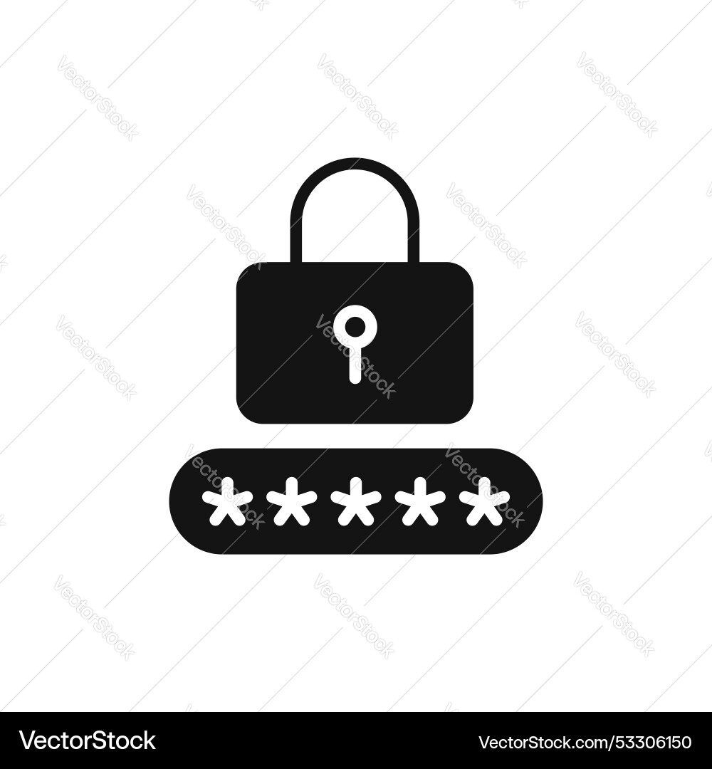 Password icon set login access secret private Password icon set login access secret private vector image