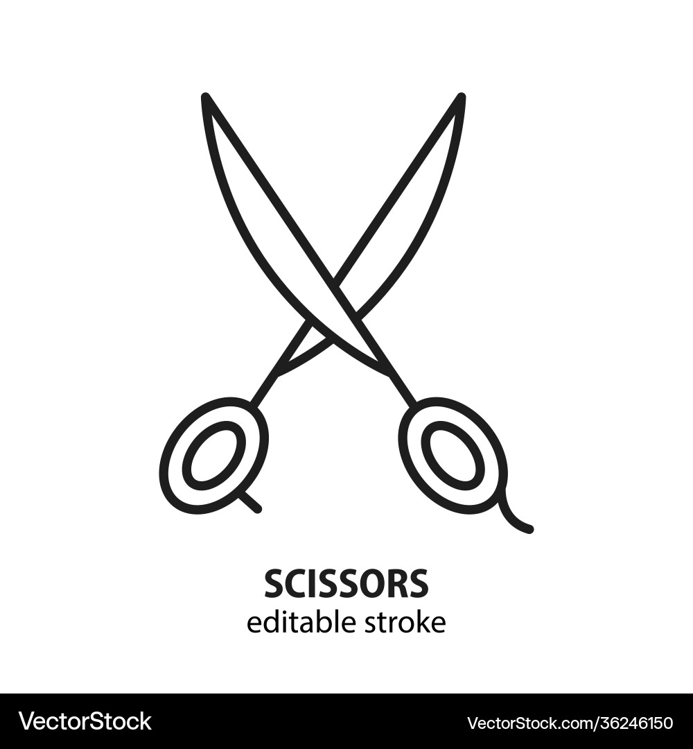 Scissors line icon Vector Image