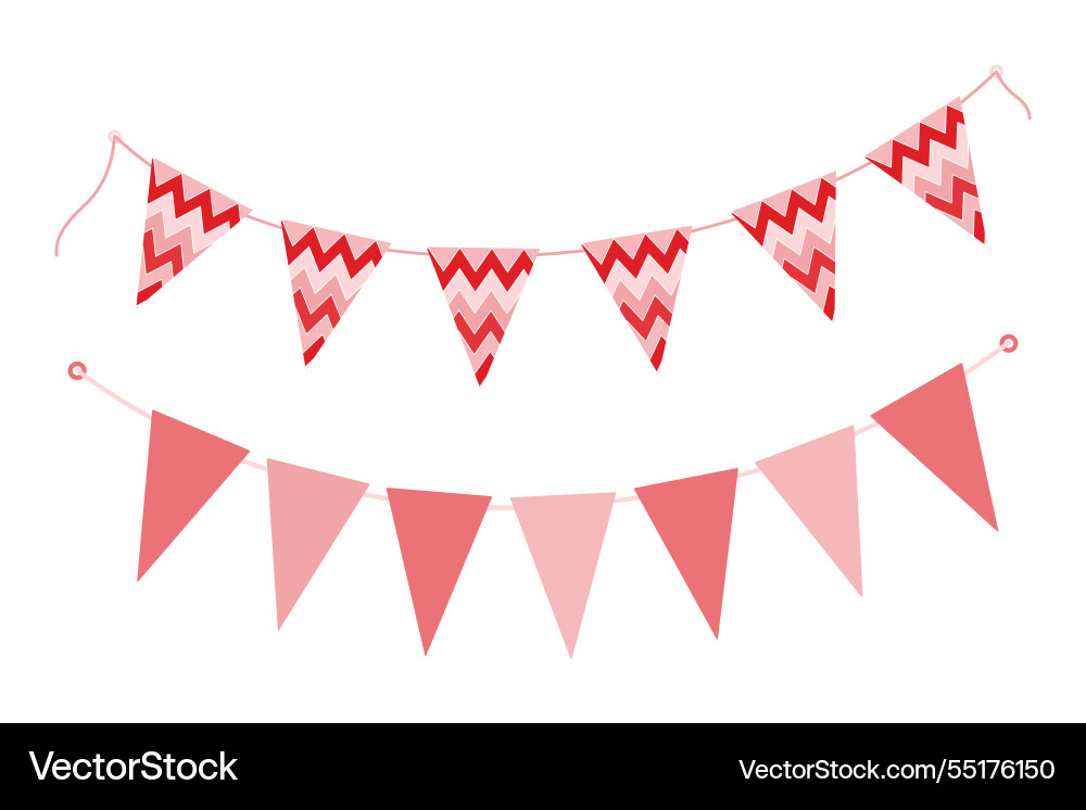 Triangular pennant garland on string monochrome Triangular pennant garland on string monochrome vector image
