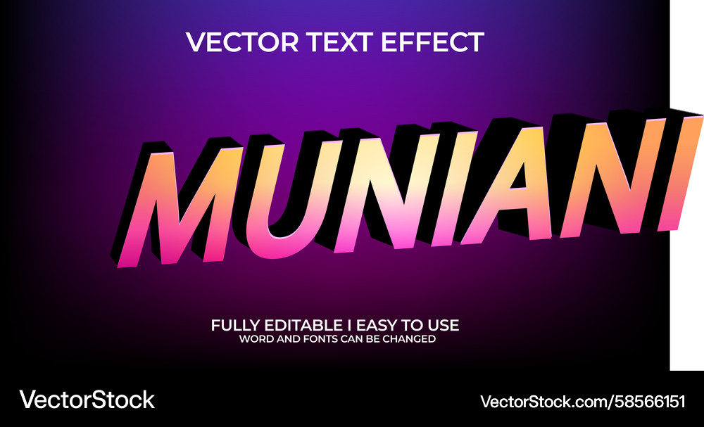 3D Text Effect - Editable Vector Image