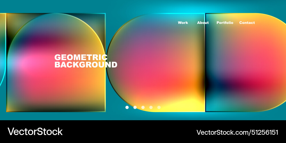 Bright colorful squares with round elements Bright colorful squares with round elements Vector Image