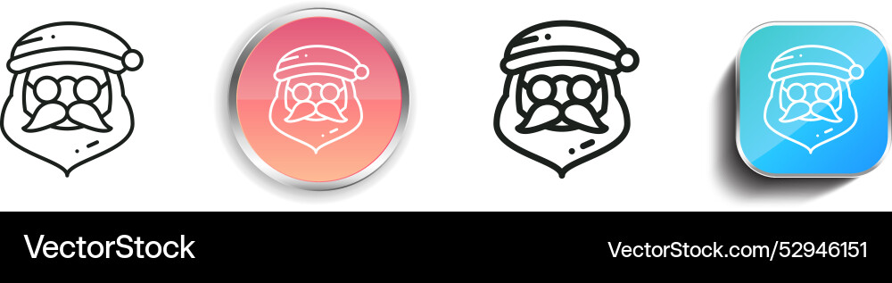 Claus icon thin linear regular and button style vector image