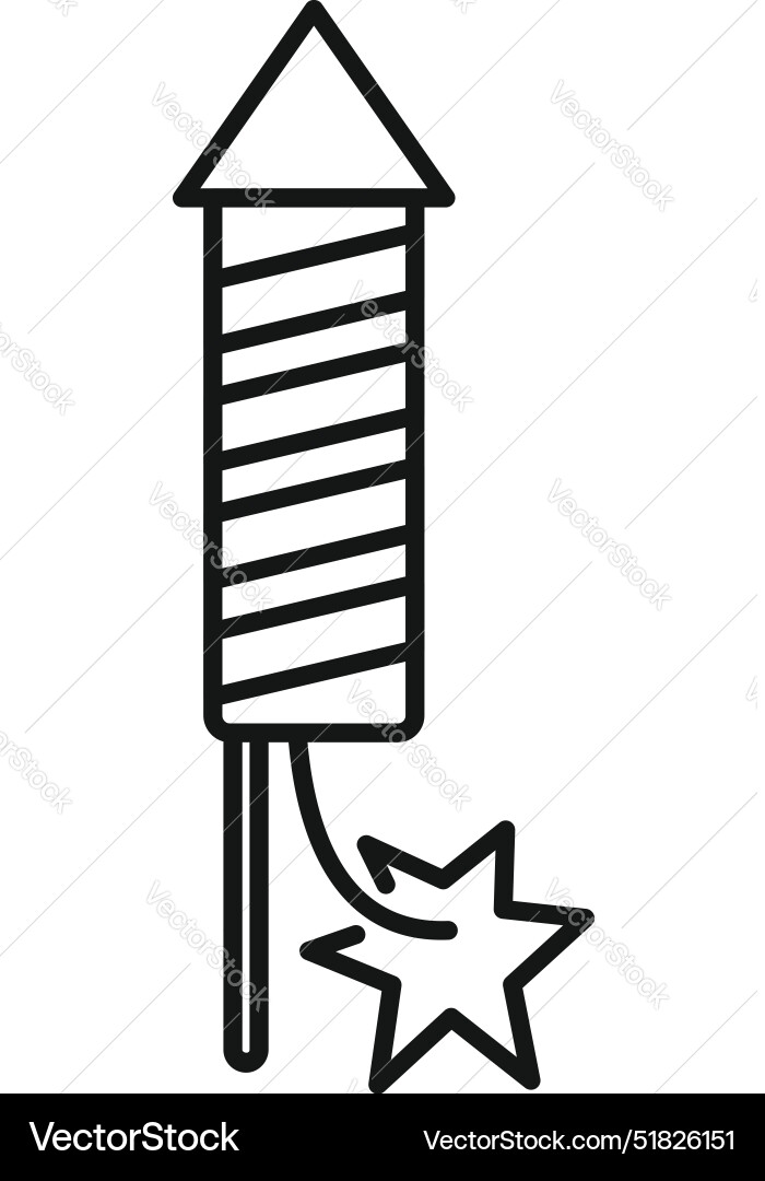 Firework rocket exploding with burning wick icon Firework rocket exploding with burning wick icon vector image