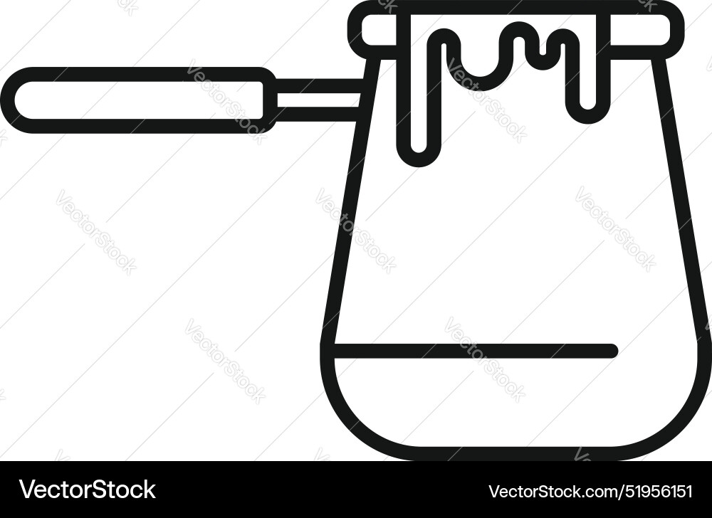 Hot turkish coffee pot boiling over with handle Vector Image