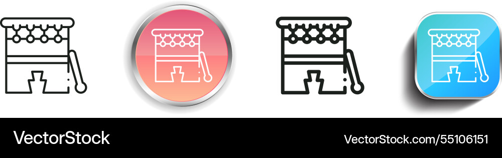 Huehuetl icon thin linear regular and button vector image