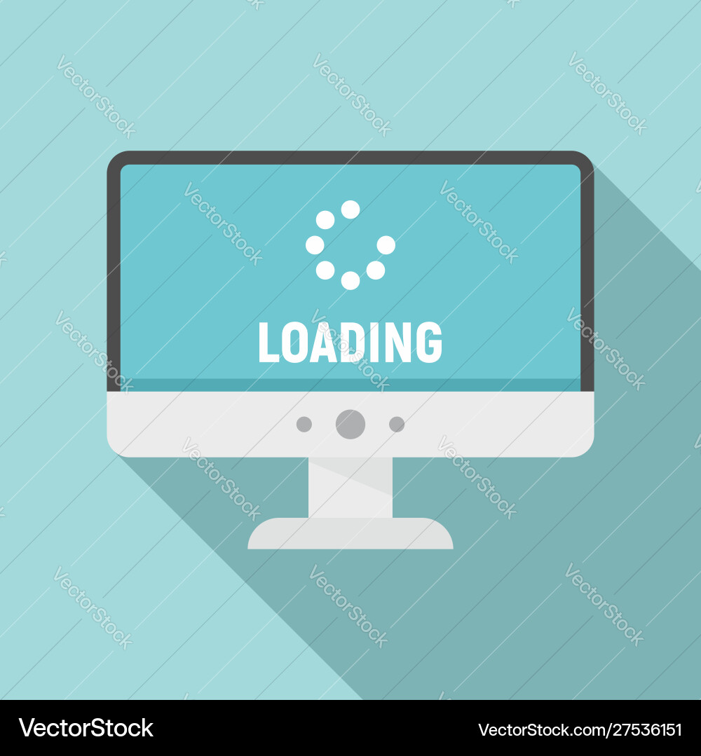 Loading computer update icon flat style Vector Image
