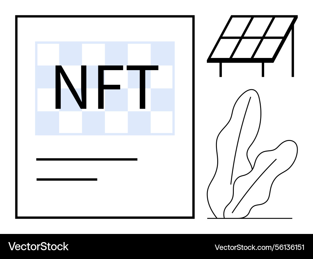 Nft document with checkerboard design next Nft document with checkerboard design next vector image