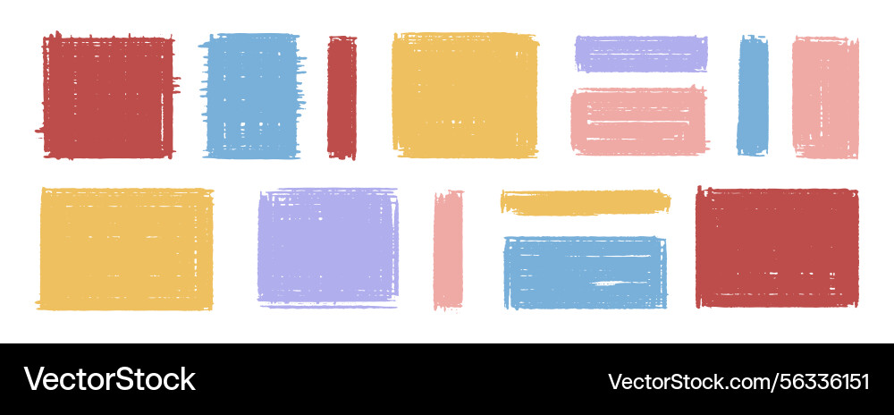 Rectangular texture shapes rough edges set Rectangular texture shapes rough edges set vector image